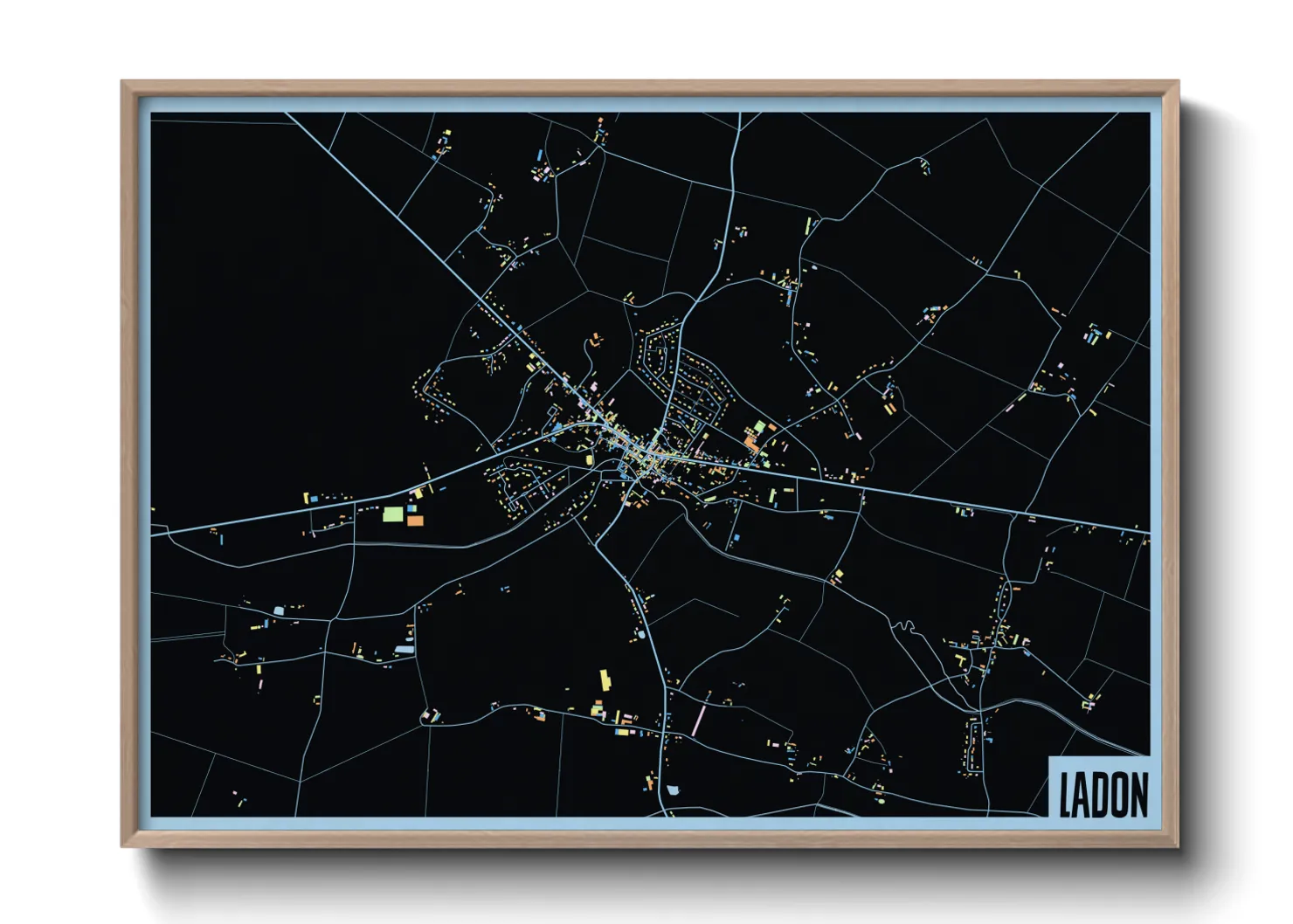 Une affiche de carte sur Ladon