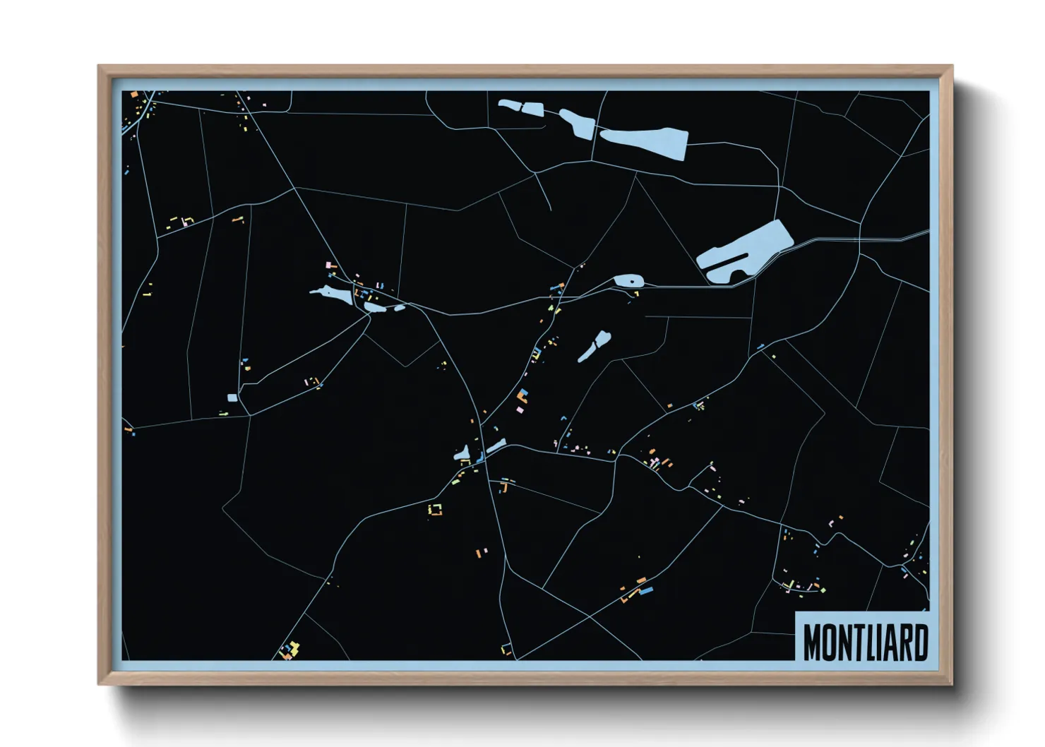 Une affiche de carte sur Montliard