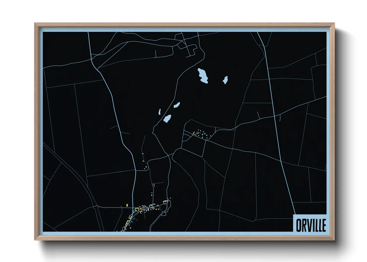 Une affiche de carte sur Orville