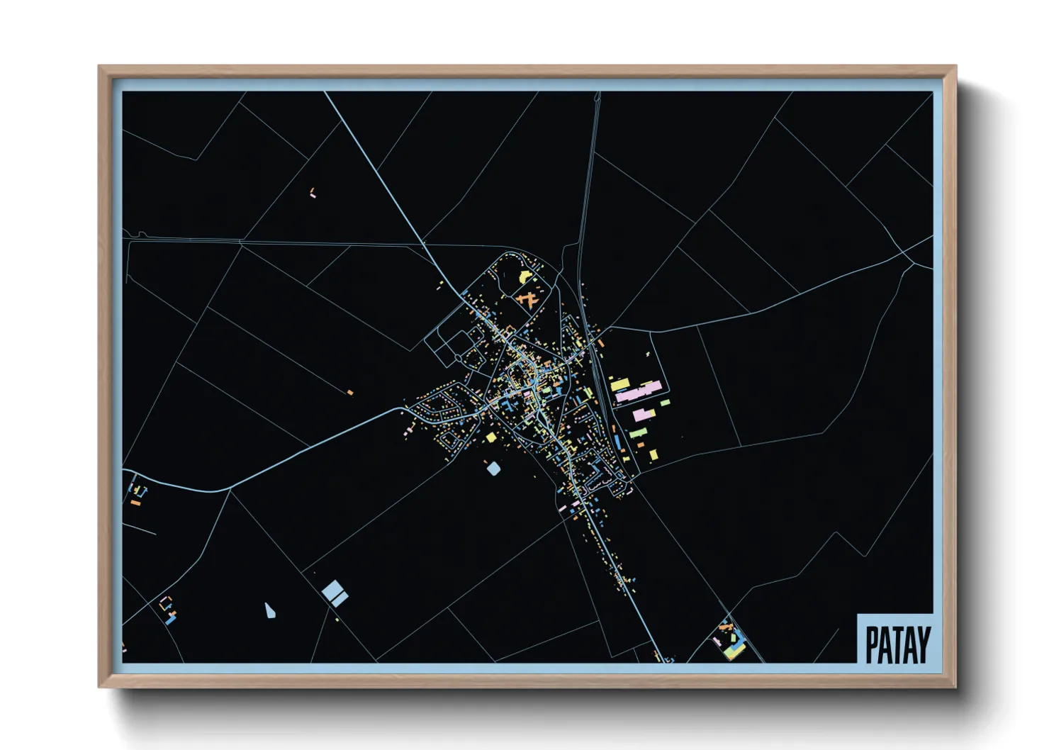 Une affiche de carte sur Patay