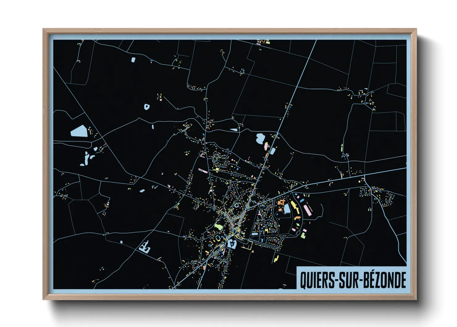 Une affiche de carte sur Quiers-sur-Bézonde