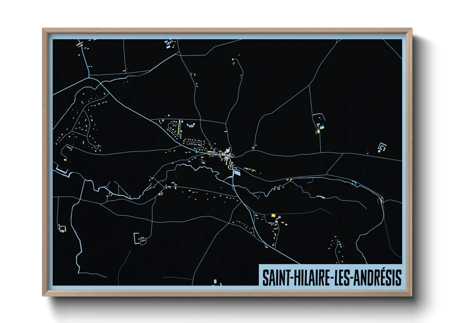 Une affiche de carte sur Saint-Hilaire-les-Andrésis