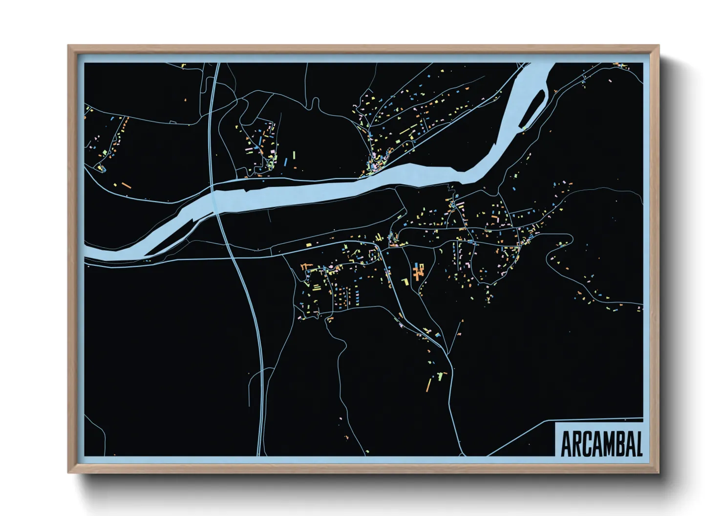 Une affiche de carte sur Arcambal