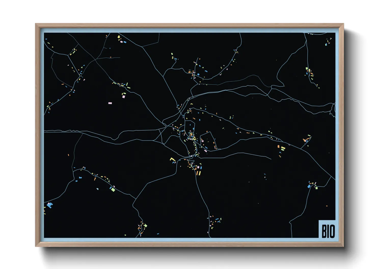 Une affiche de carte sur Bio