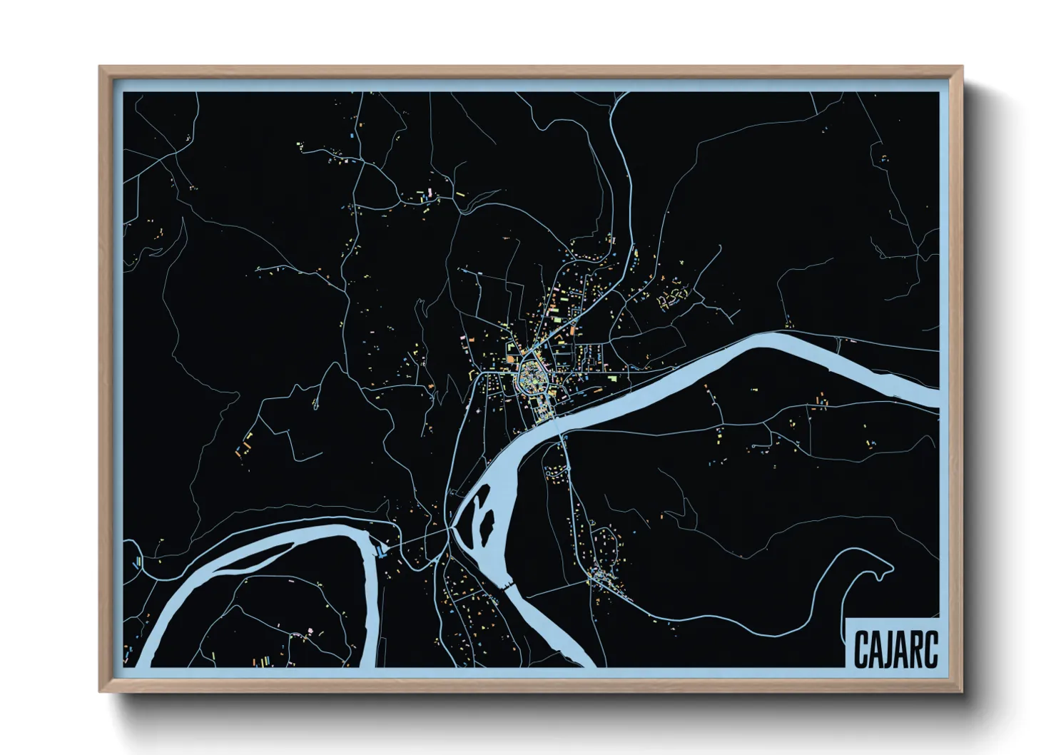 Une affiche de carte sur Cajarc