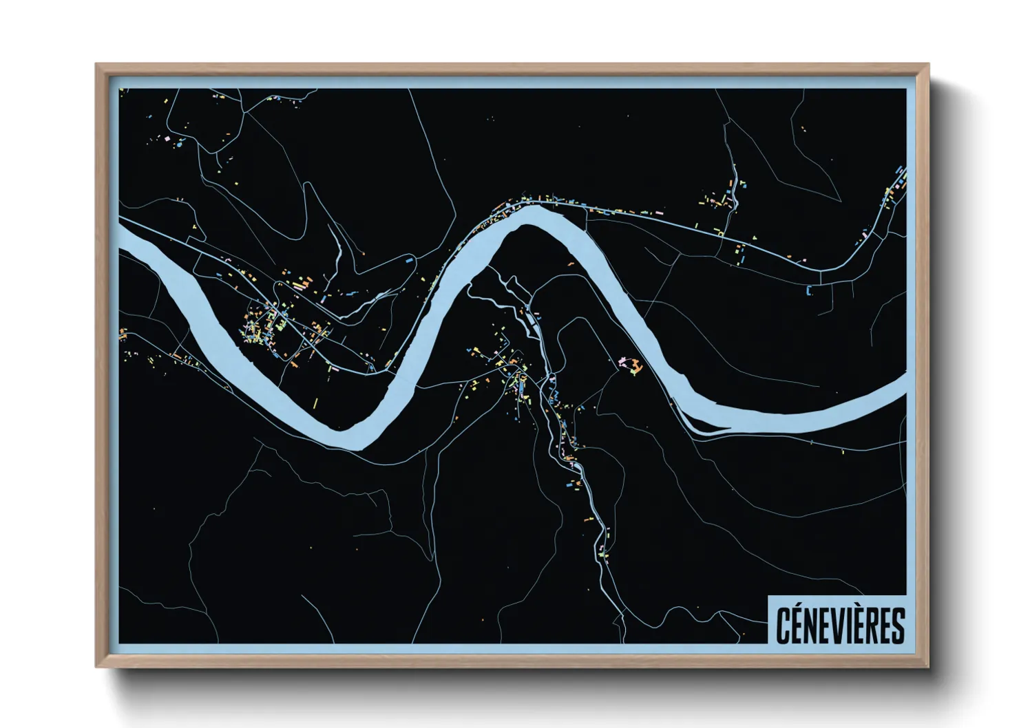Une affiche de carte sur Cénevières