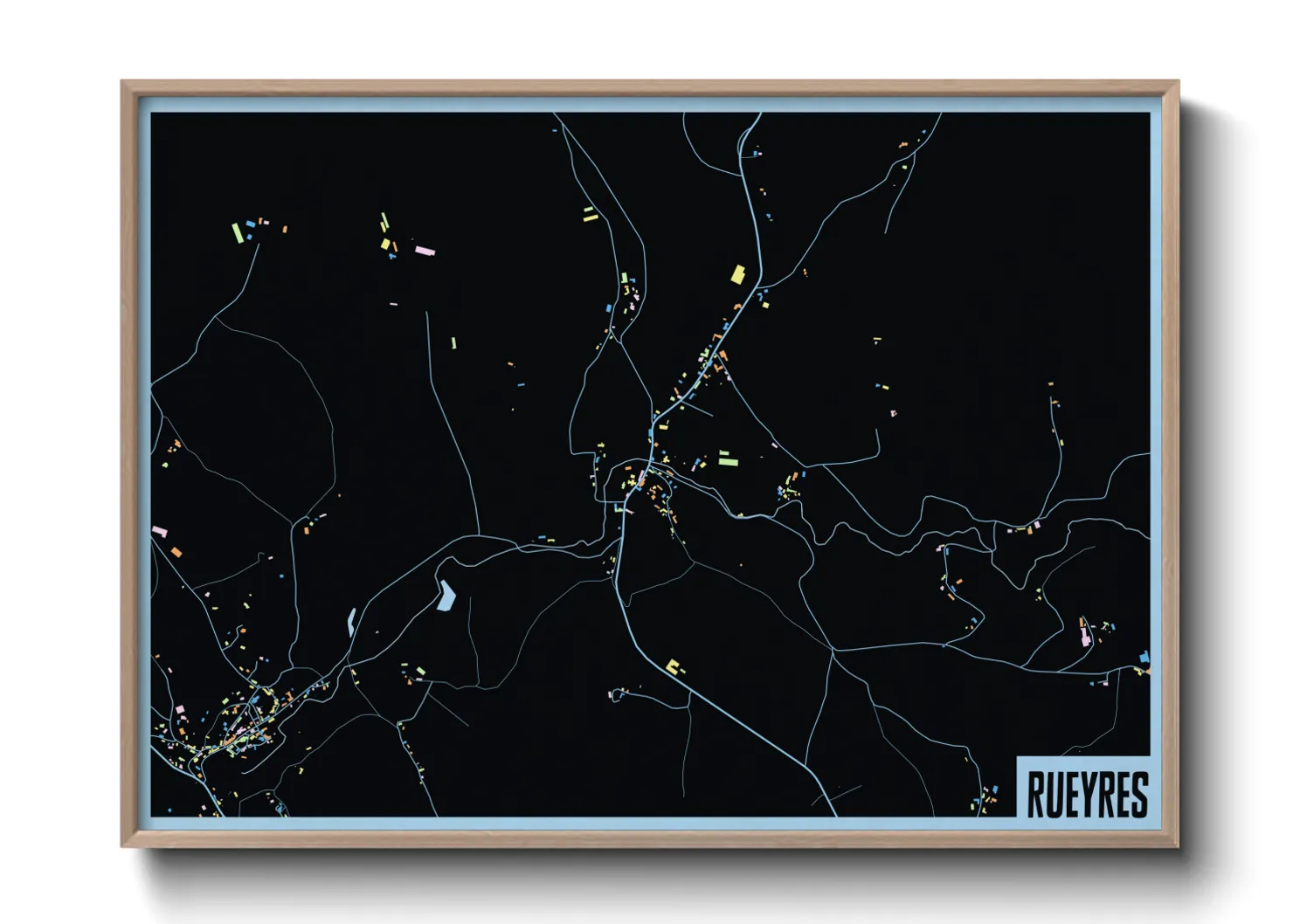 Une affiche de carte sur Rueyres