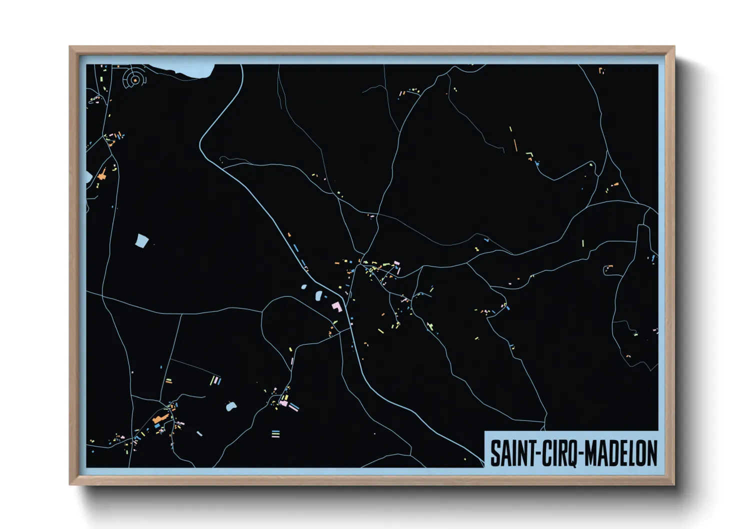 Une affiche de carte sur Saint-Cirq-Madelon