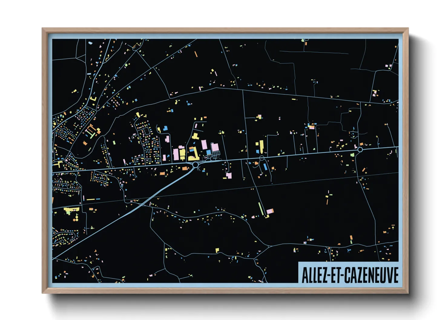 Une affiche de carte sur Allez-et-Cazeneuve