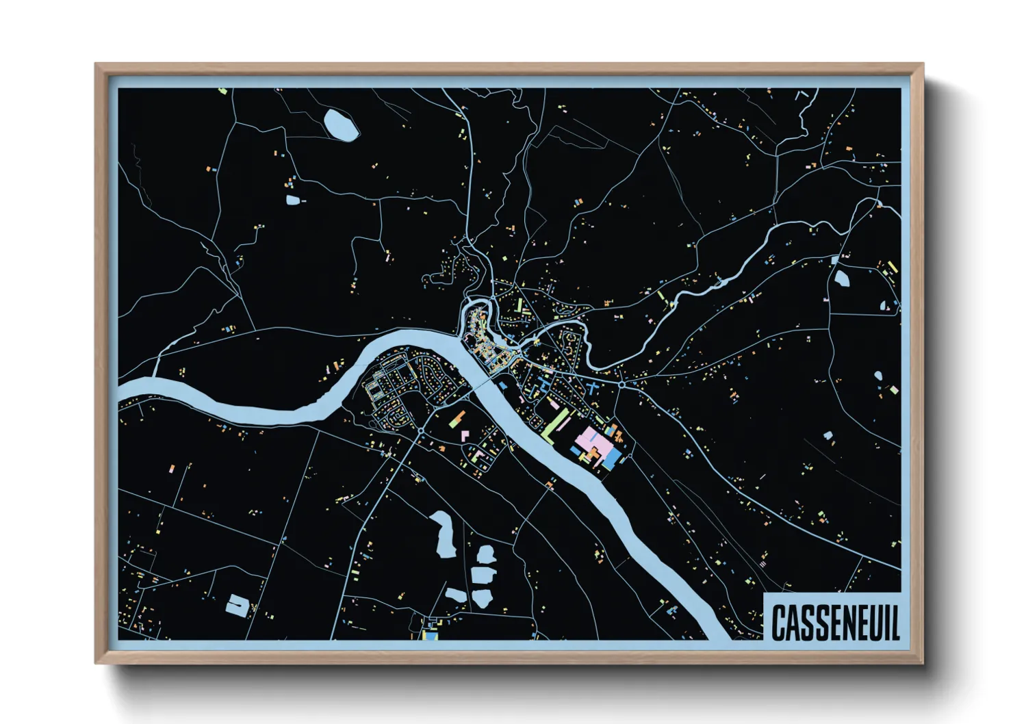 Une affiche de carte sur Casseneuil