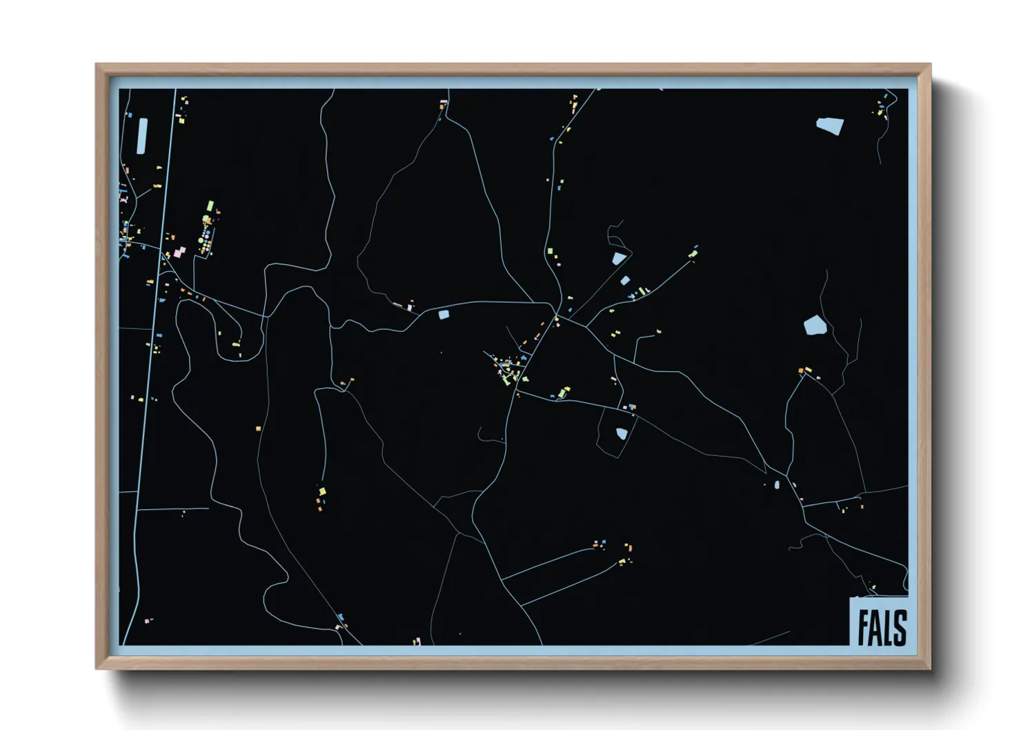 Une affiche de carte sur Fals