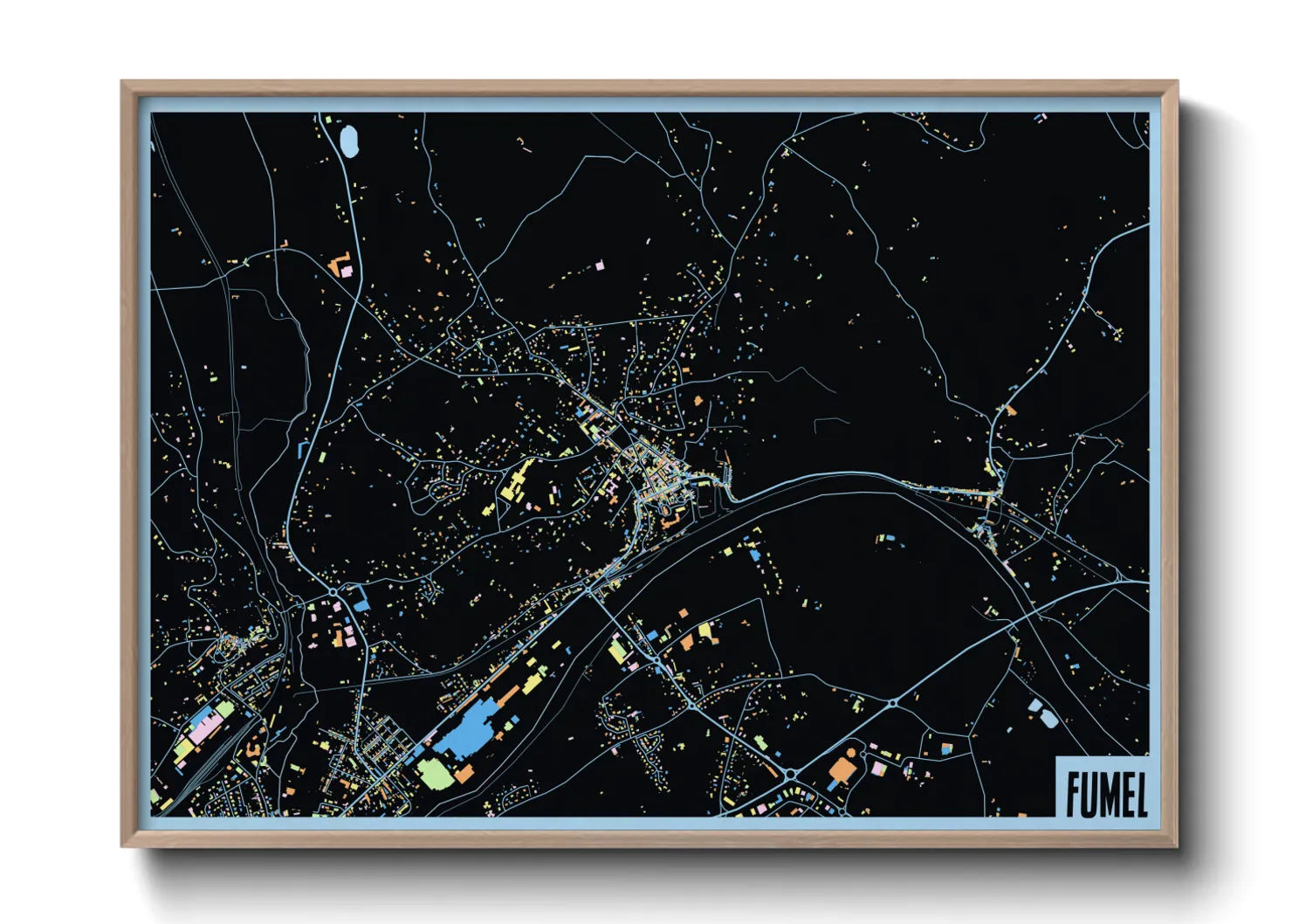 Une affiche de carte sur Fumel