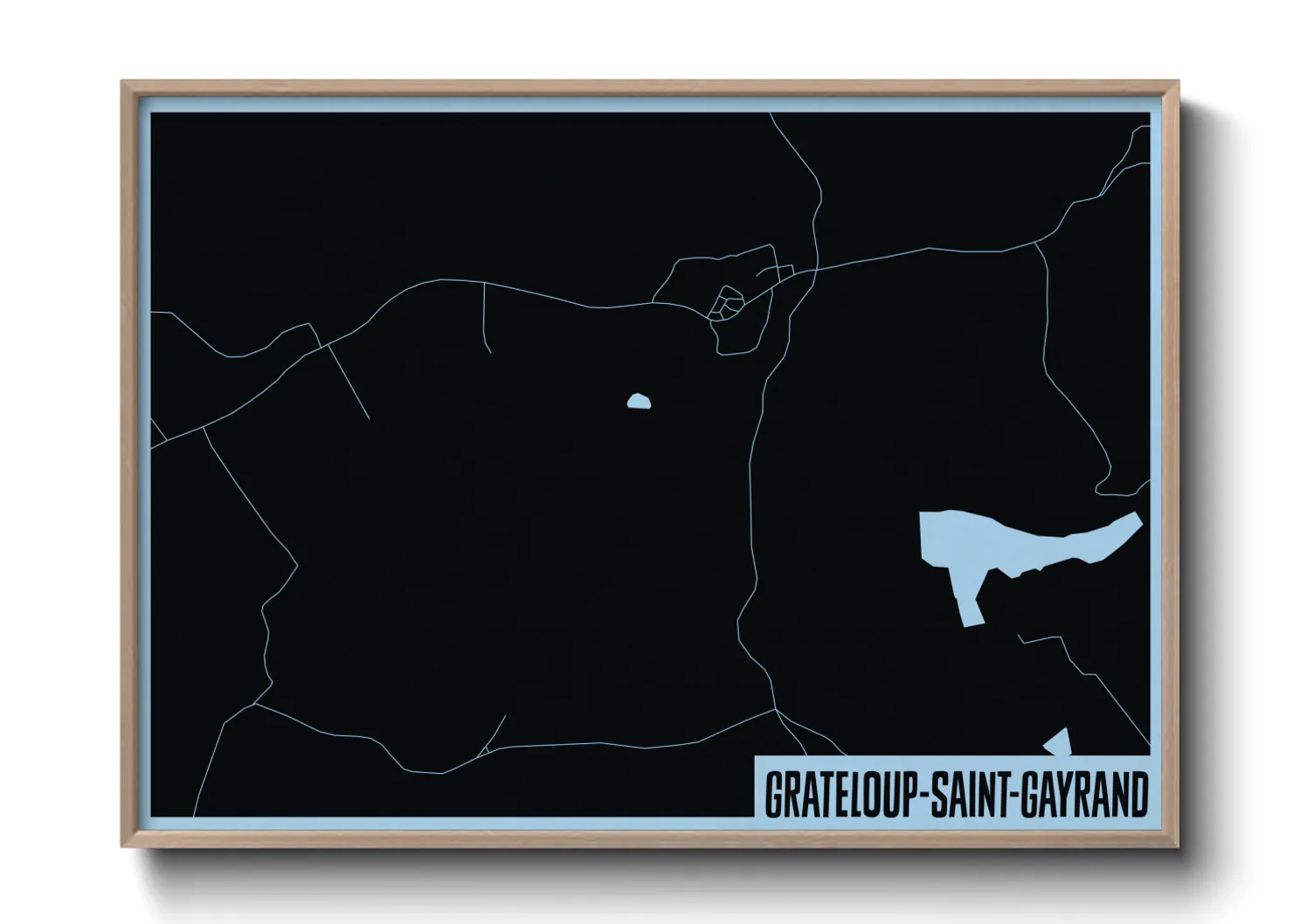 Une affiche de carte sur Grateloup-Saint-Gayrand