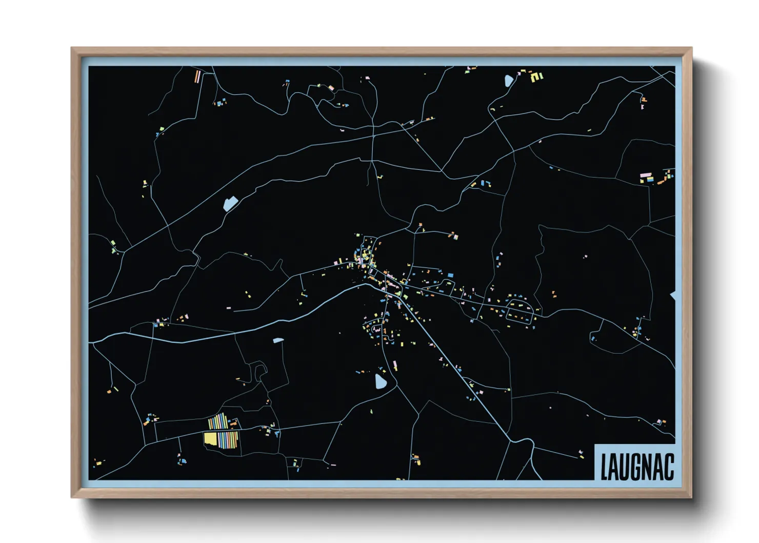 Une affiche de carte sur Laugnac