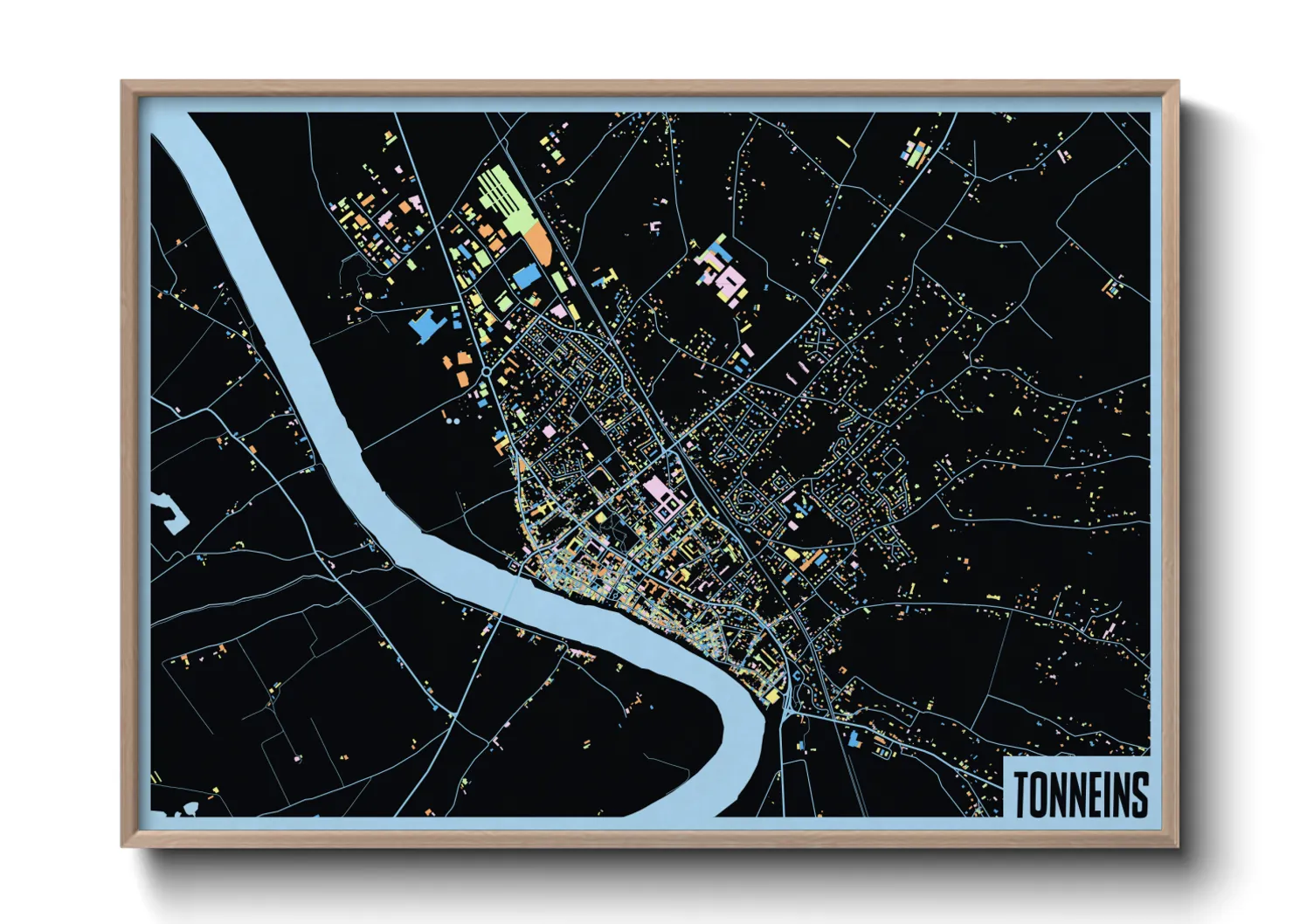 Une affiche de carte sur Tonneins