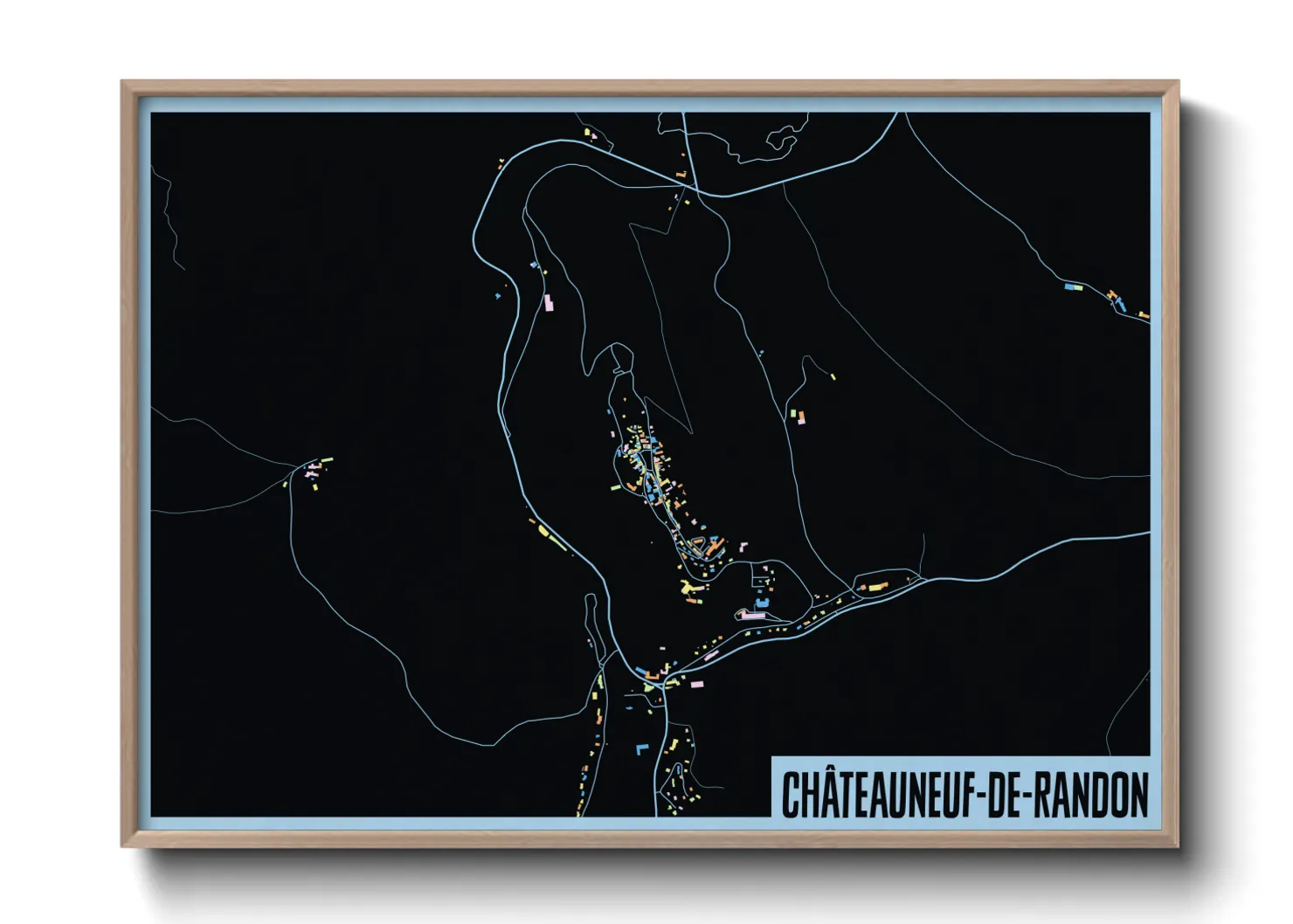 Une affiche de carte sur Châteauneuf-de-Randon