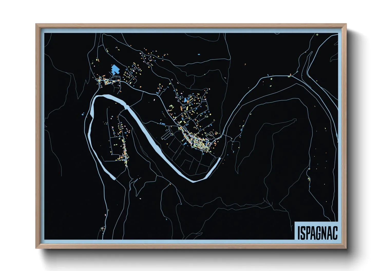 Une affiche de carte sur Ispagnac