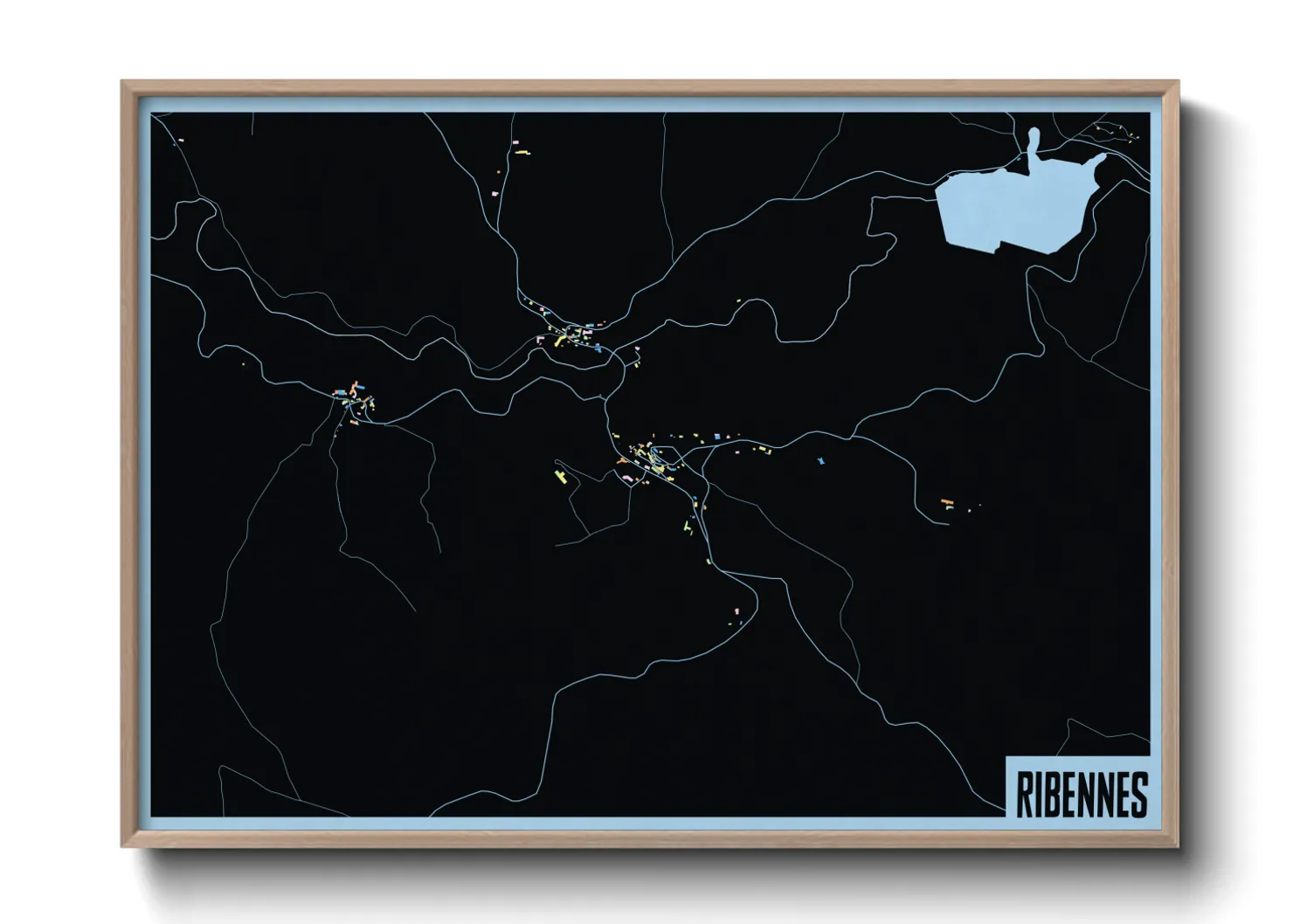 Une affiche de carte sur Ribennes