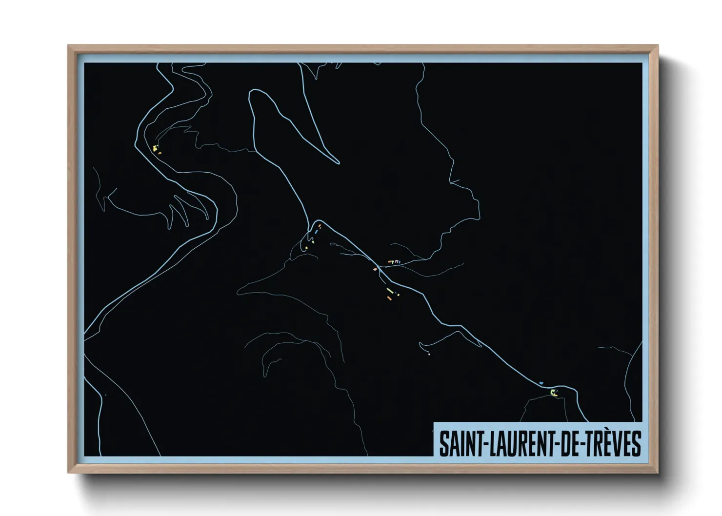 Une affiche de carte sur Saint-Laurent-de-Trèves