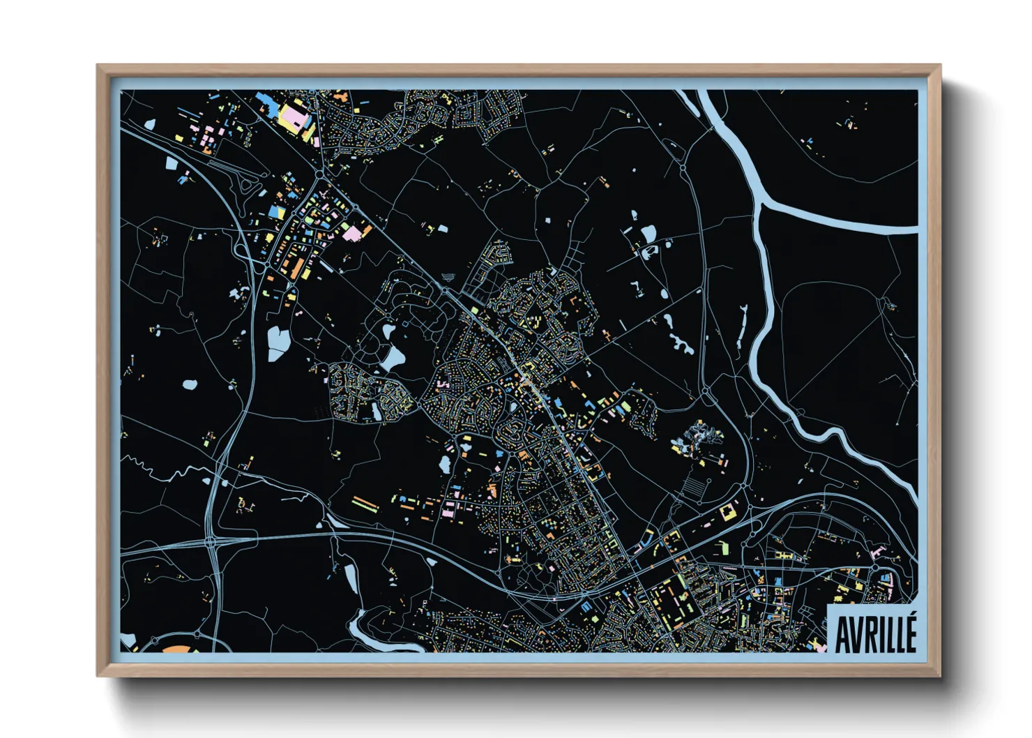 Une affiche de carte sur Avrillé