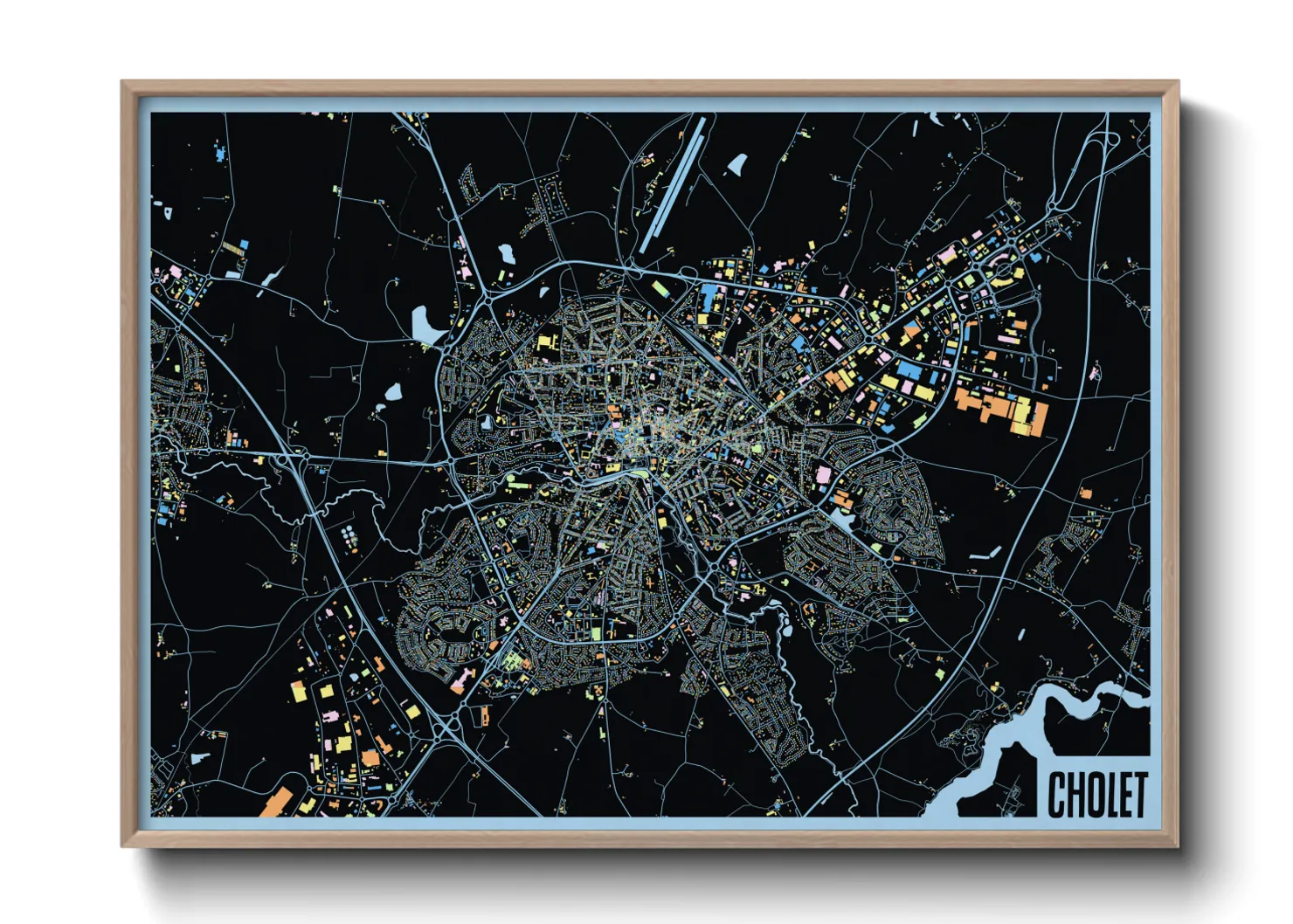 Une affiche de carte sur Cholet
