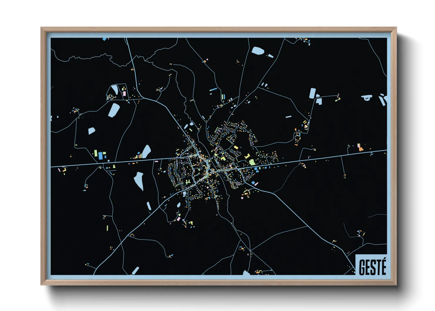 Une affiche de carte sur Gesté