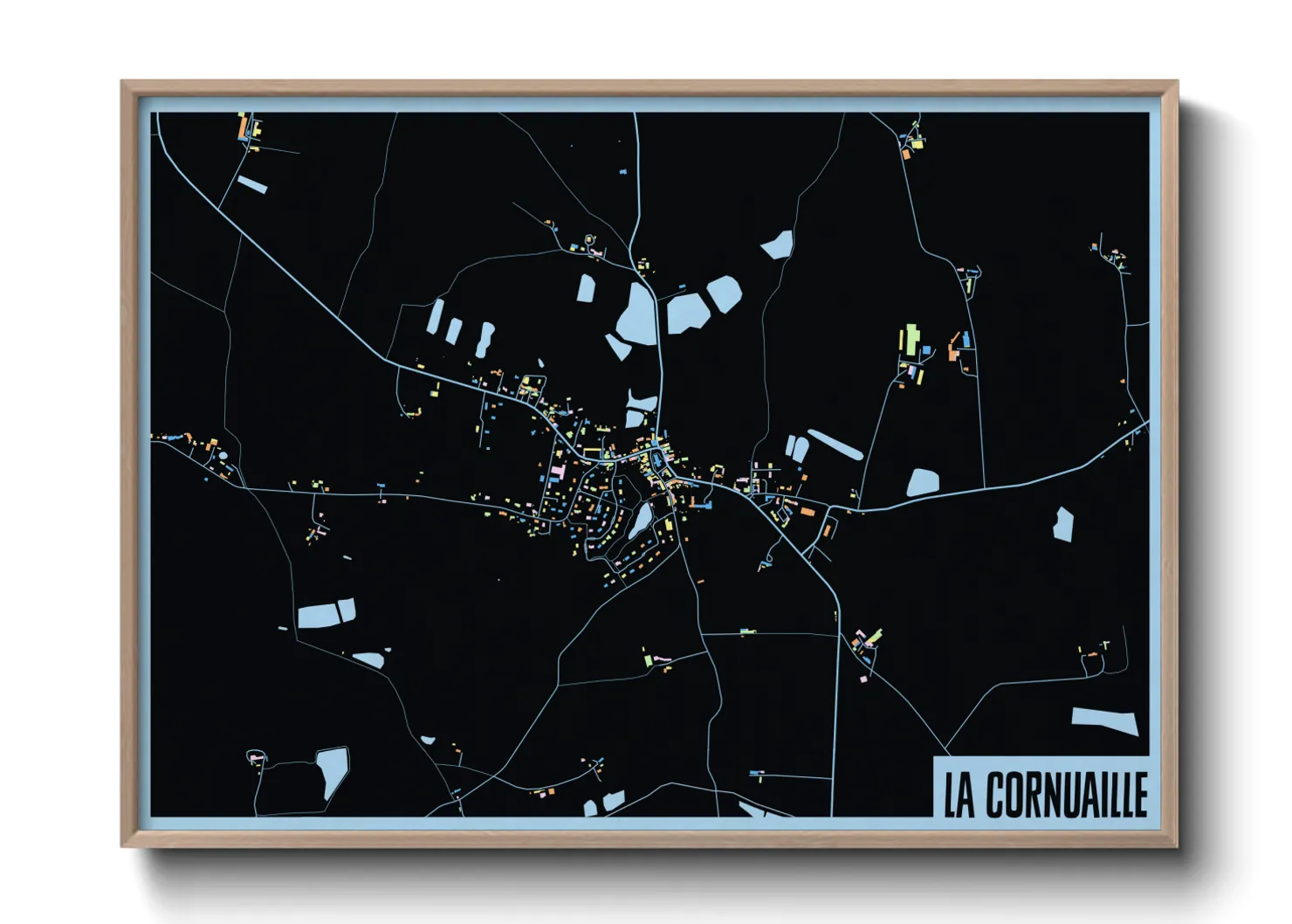 Une affiche de carte sur La Cornuaille