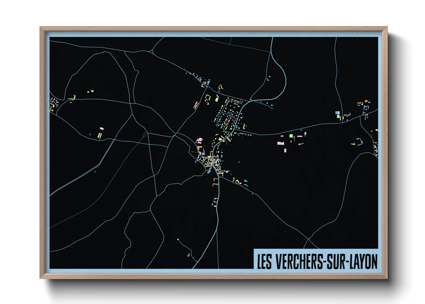 Une affiche de carte sur Les Verchers-sur-Layon