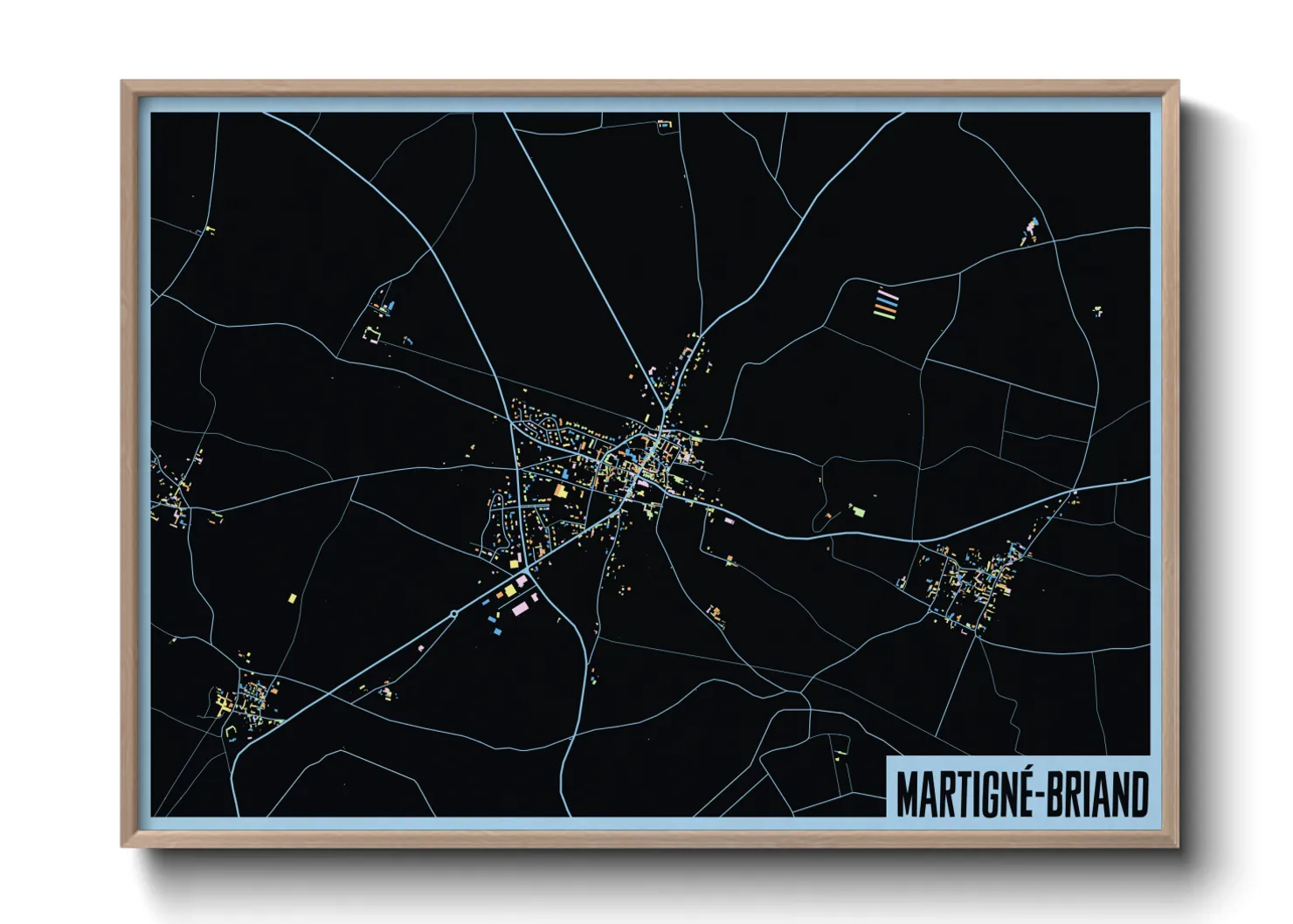 Une affiche de carte sur Martigné-Briand