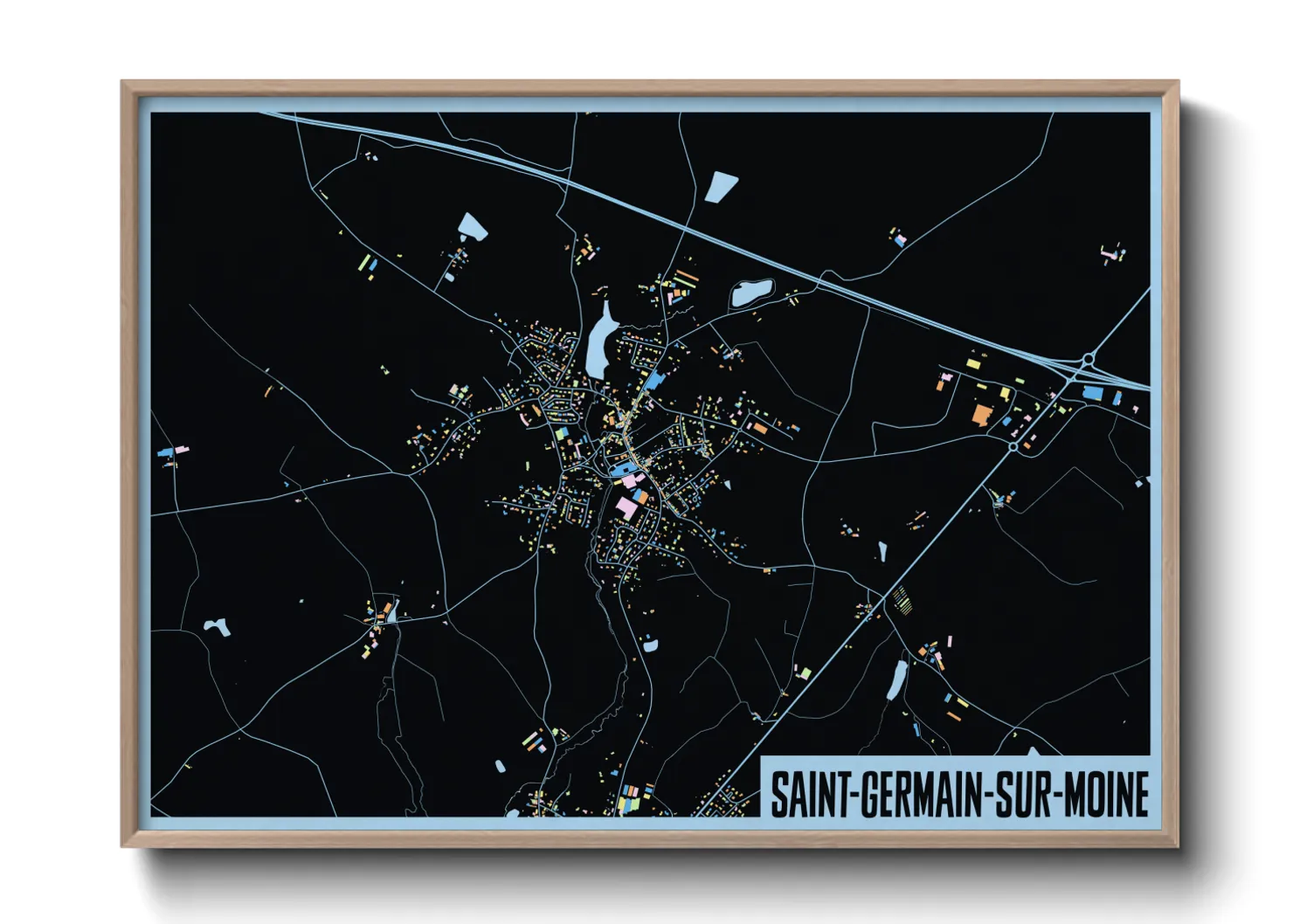 Une affiche de carte sur Saint-Germain-sur-Moine