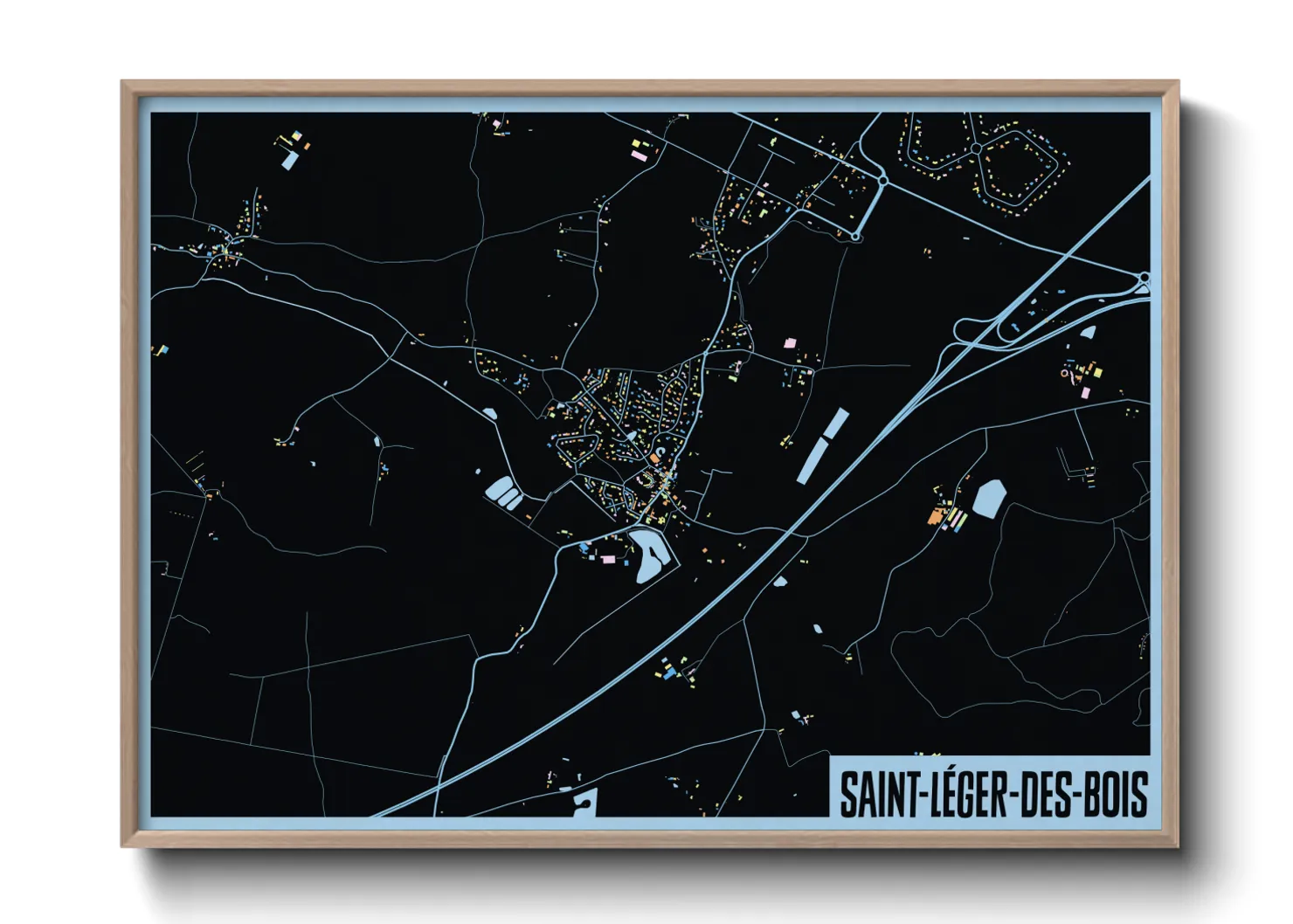 Une affiche de carte sur Saint-Léger-des-Bois