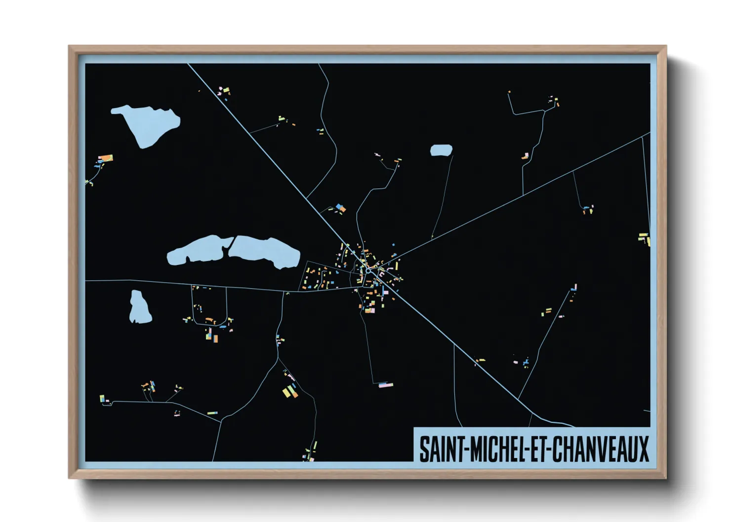 Une affiche de carte sur Saint-Michel-et-Chanveaux