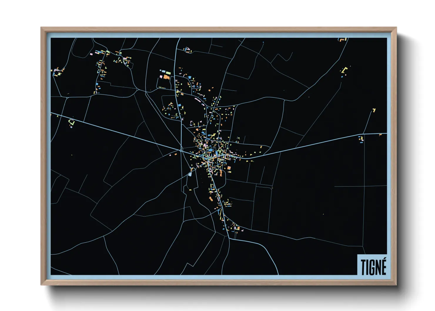 Une affiche de carte sur Tigné