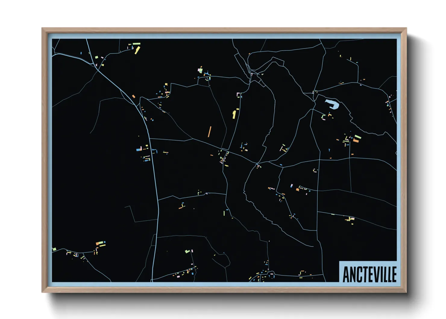 Une affiche de carte sur Ancteville