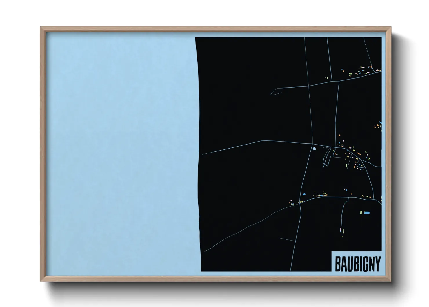 Une affiche de carte sur Baubigny