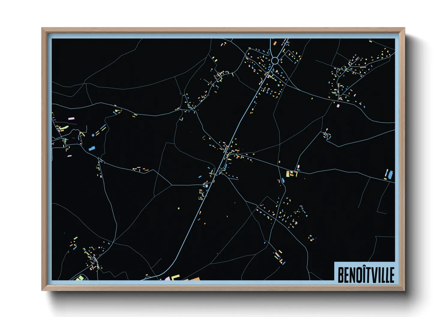 Une affiche de carte sur Benoîtville