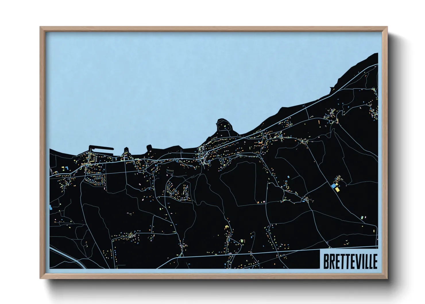Une affiche de carte sur Bretteville