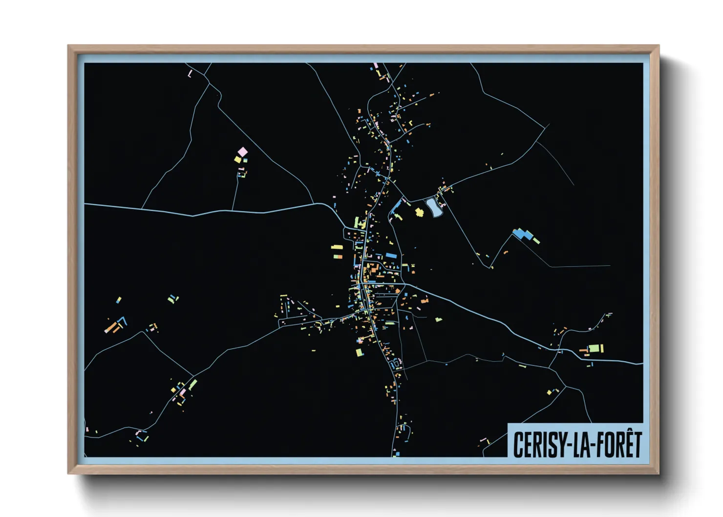 Une affiche de carte sur Cerisy-la-Forêt