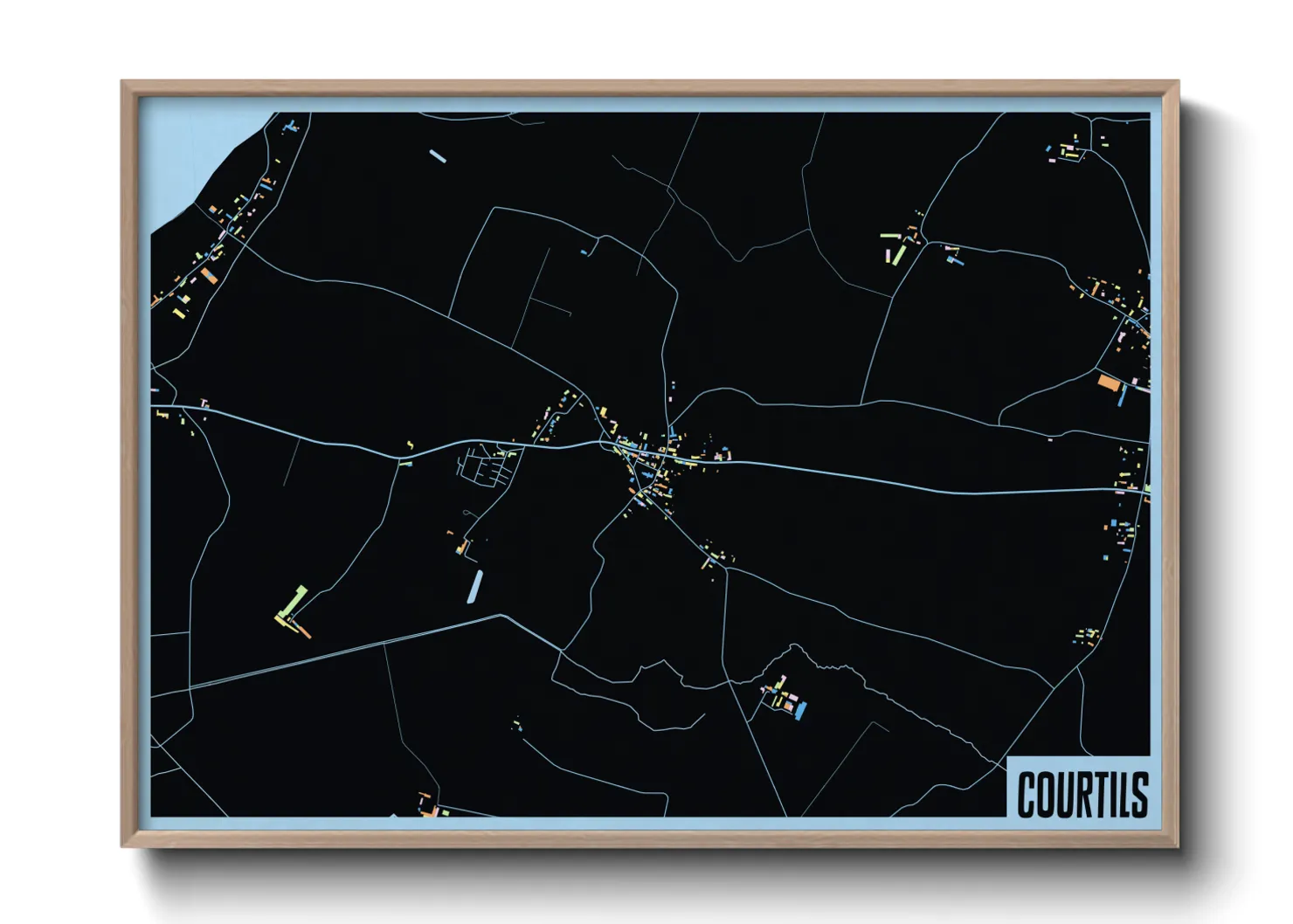 Une affiche de carte sur Courtils