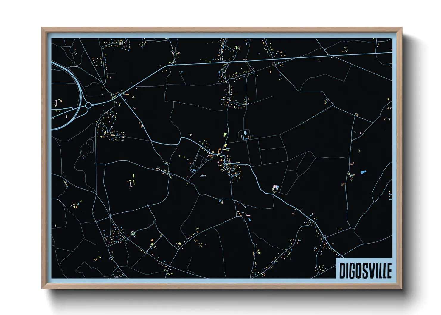 Une affiche de carte sur Digosville