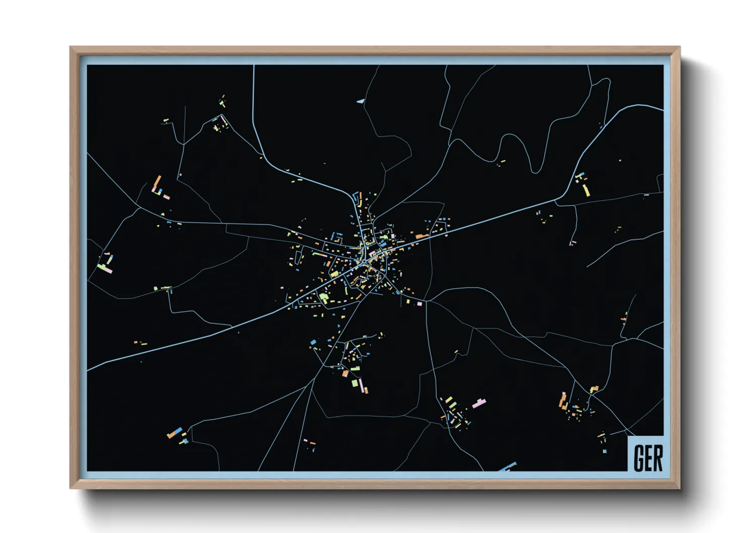 Une affiche de carte sur Ger