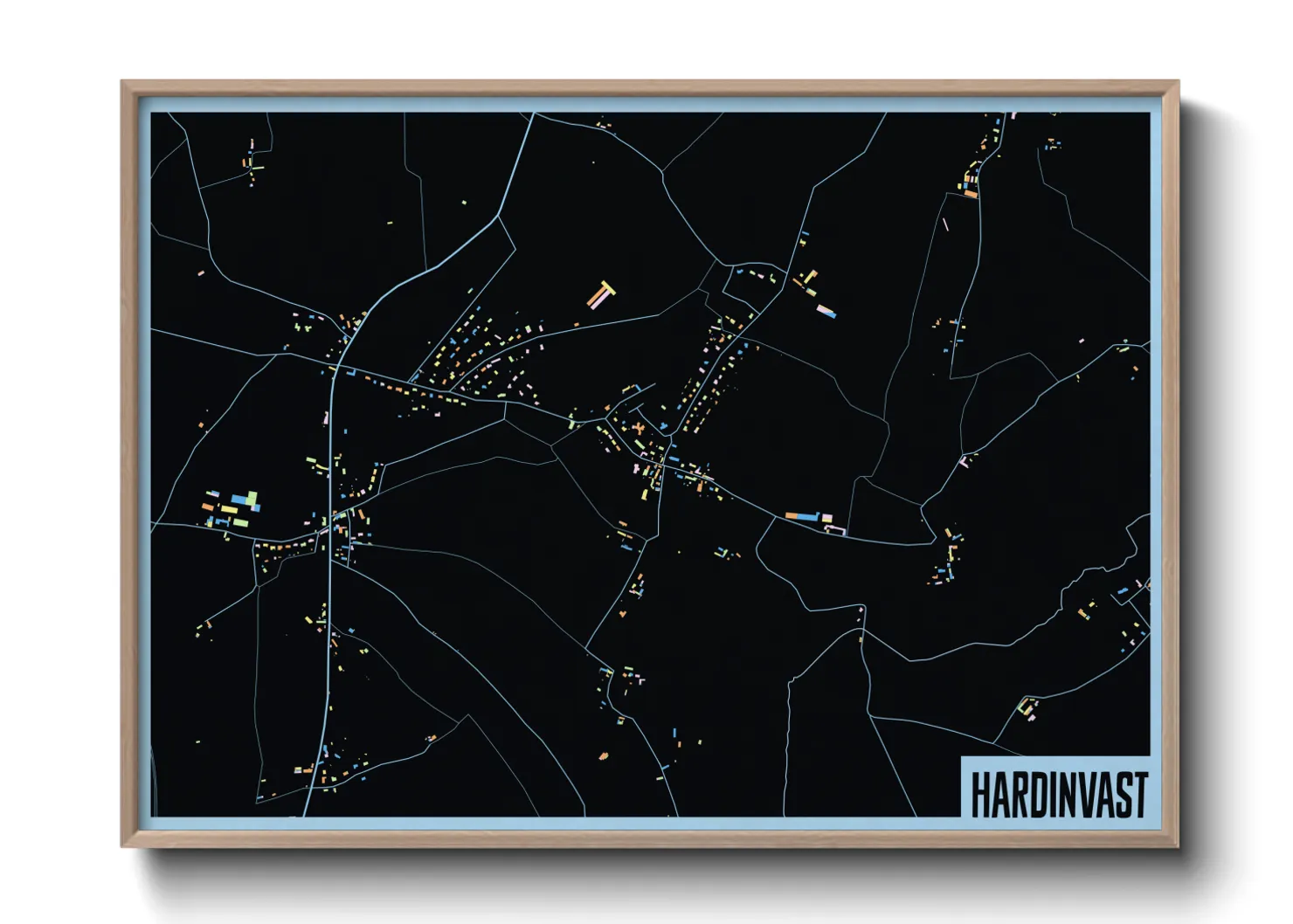 Une affiche de carte sur Hardinvast