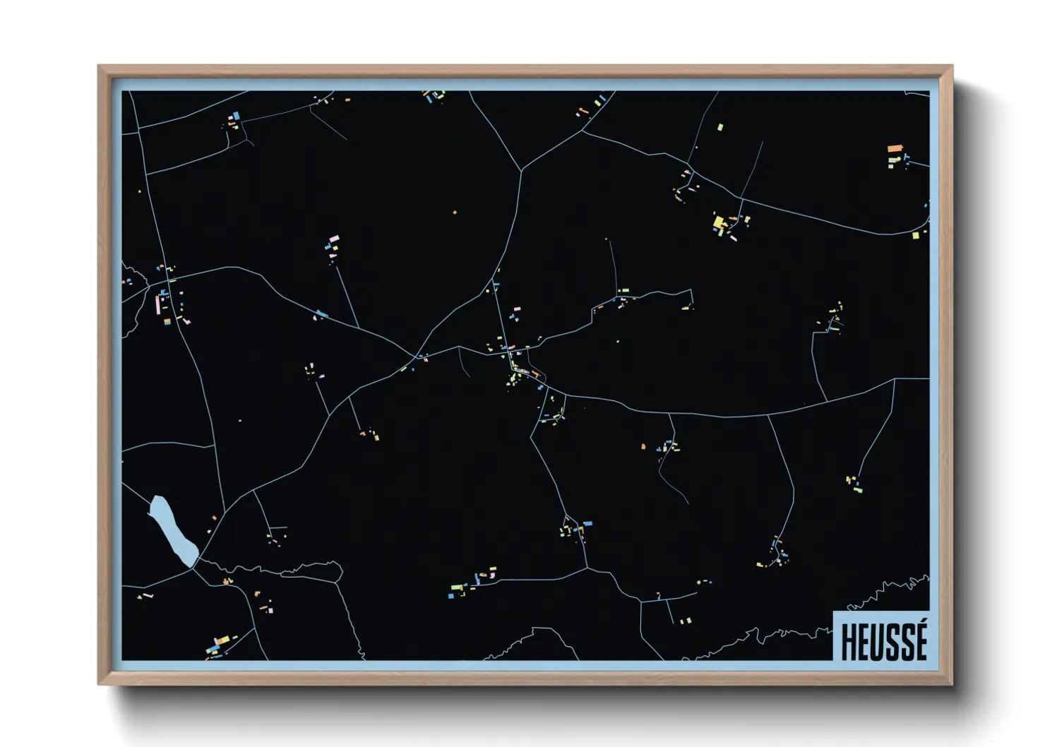 Une affiche de carte sur Heussé