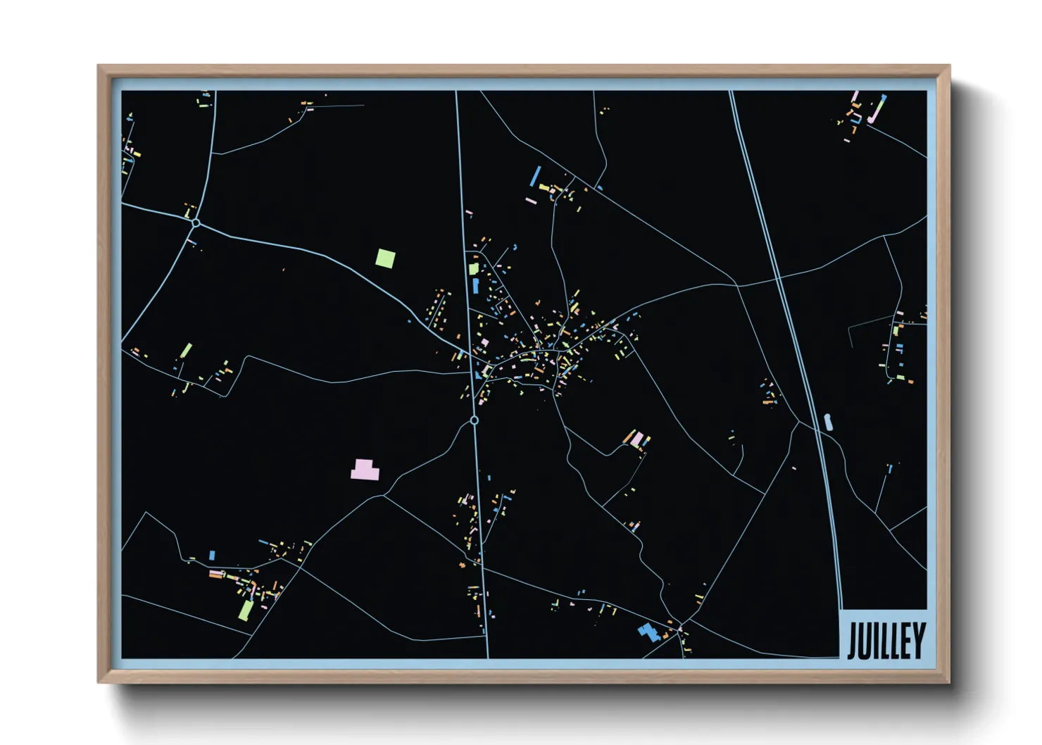 Une affiche de carte sur Juilley