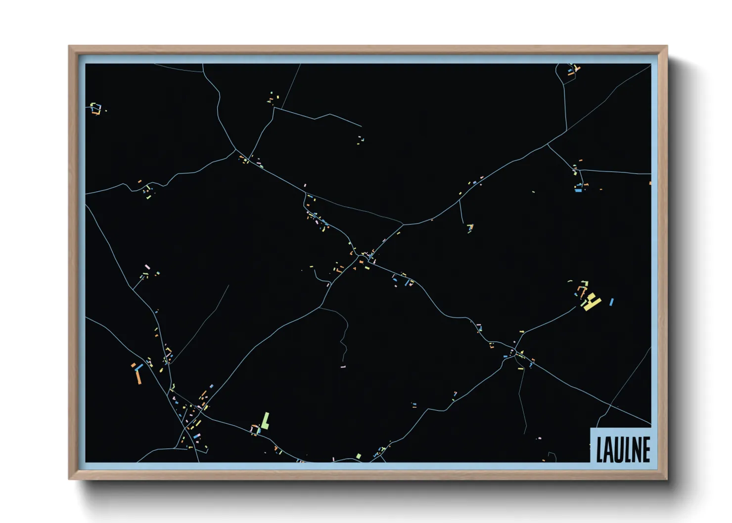 Une affiche de carte sur Laulne