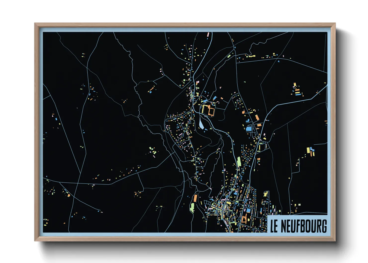 Une affiche de carte sur Le Neufbourg