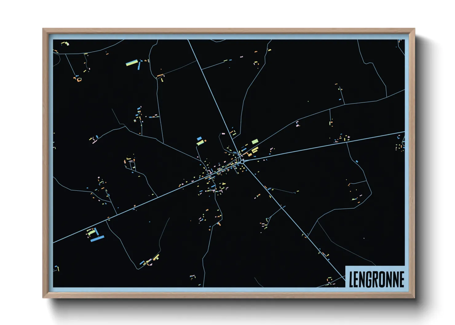 Une affiche de carte sur Lengronne