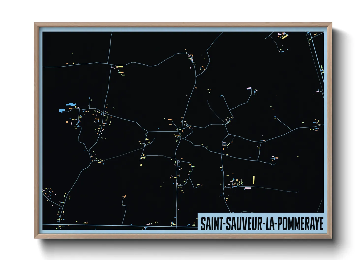 Une affiche de carte sur Saint-Sauveur-la-Pommeraye