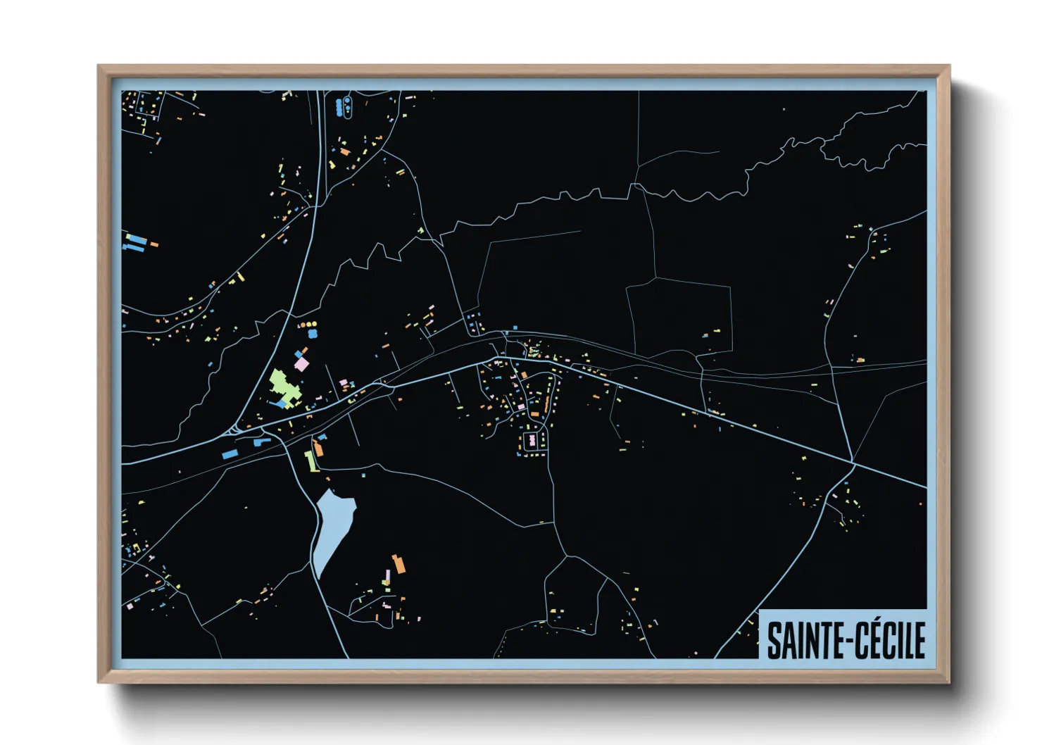 Une affiche de carte sur Sainte-Cécile