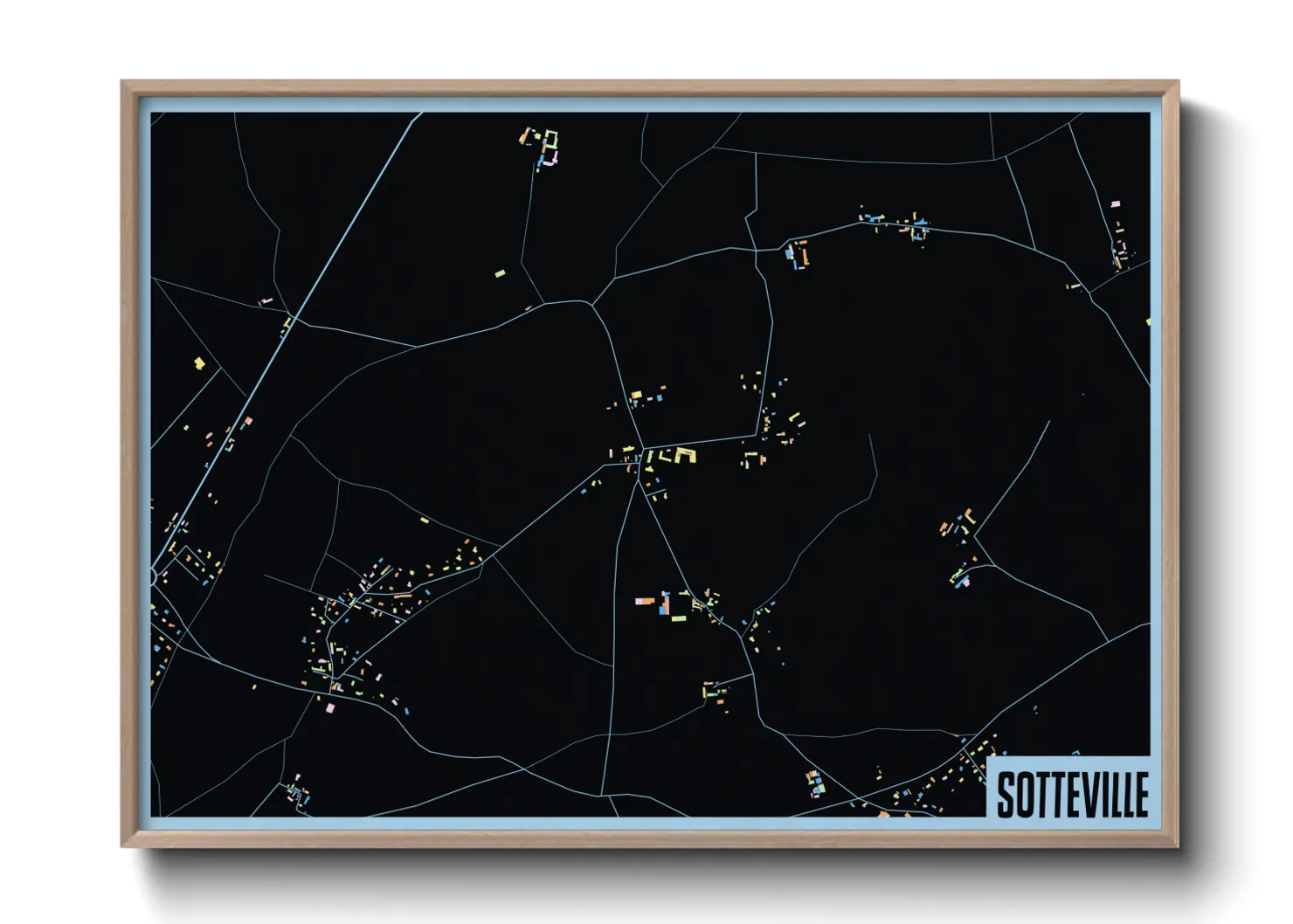 Une affiche de carte sur Sotteville